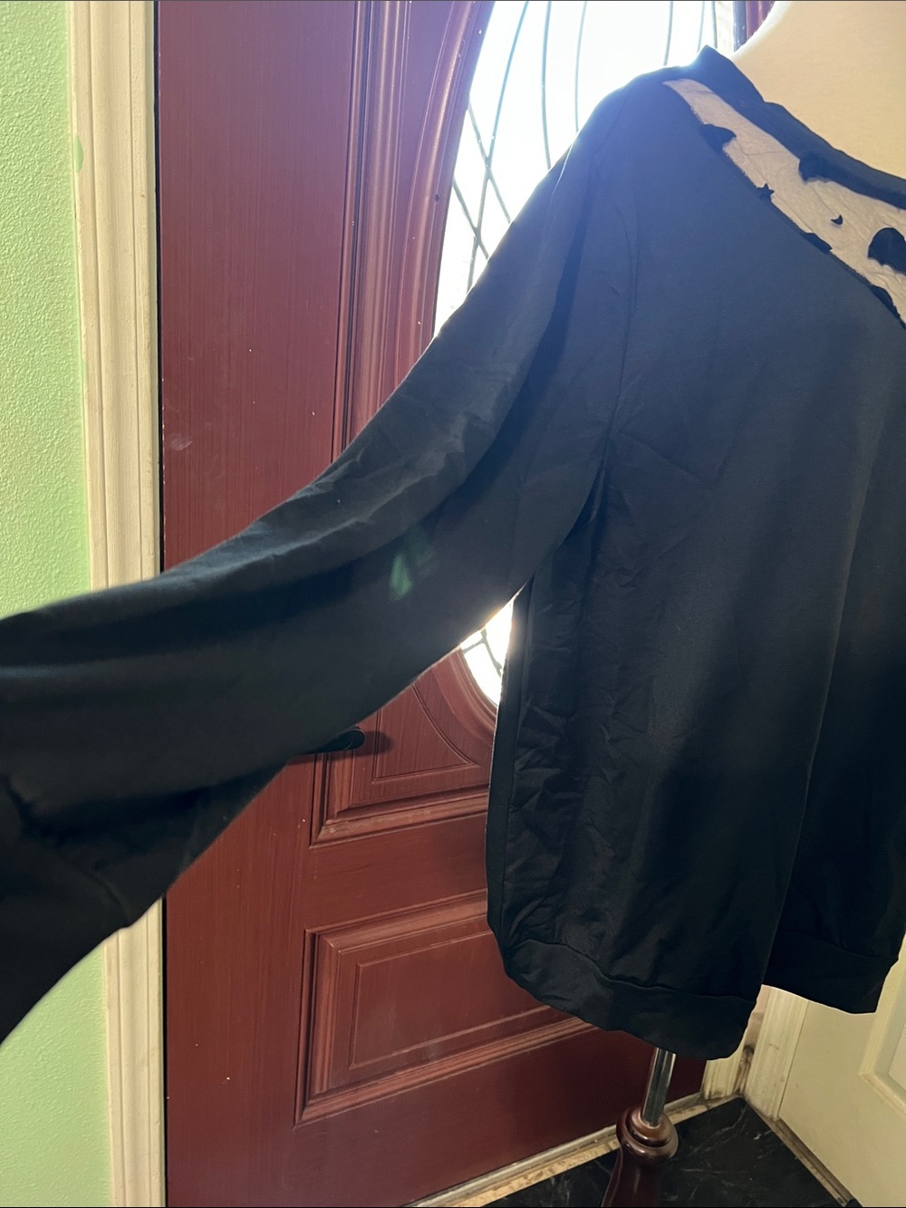 BloomChic Black Long-Sleeve Top with Bat Appliqué - Picture 2 of 3